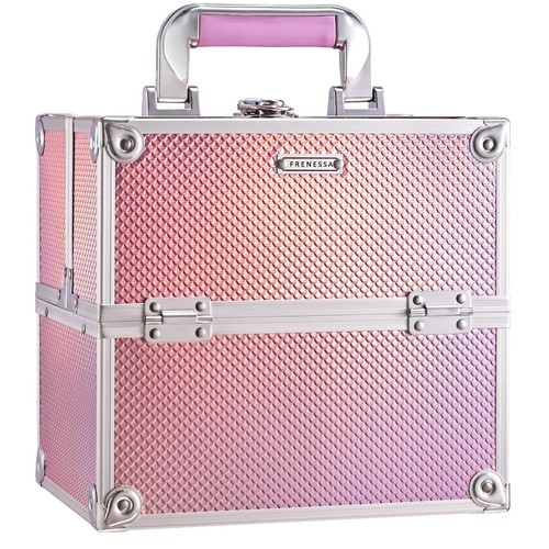 Frenessa Pink Portable Makeup Case Box Cosmetic Organizer