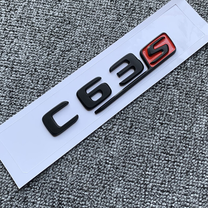 C63s Letters Trunk Emblem Badge Sticker for Mercedes Benz C63 AMG S Flat