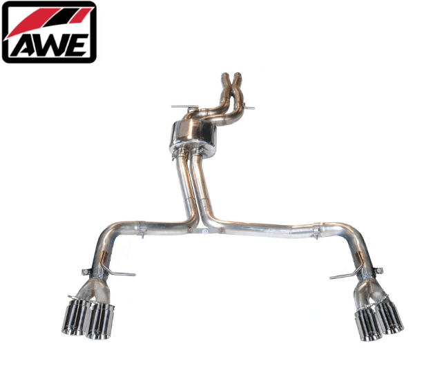 AWE Track Edition Cat-Back Exhaust w/ 4” Chrome Tips For 13-17 Audi S5 3.0L