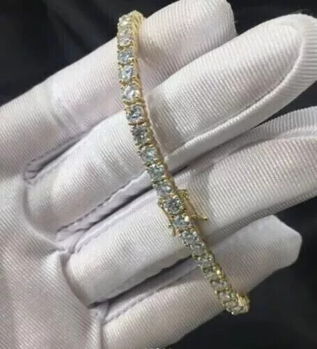 7ct Round Lab-Created Diamond Women's Tennis Bracelet in 14K Yellow Gold Plated