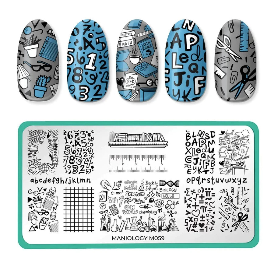 Maniology - Back to School: Study Hall (M059) Nail Stamping Plate-image