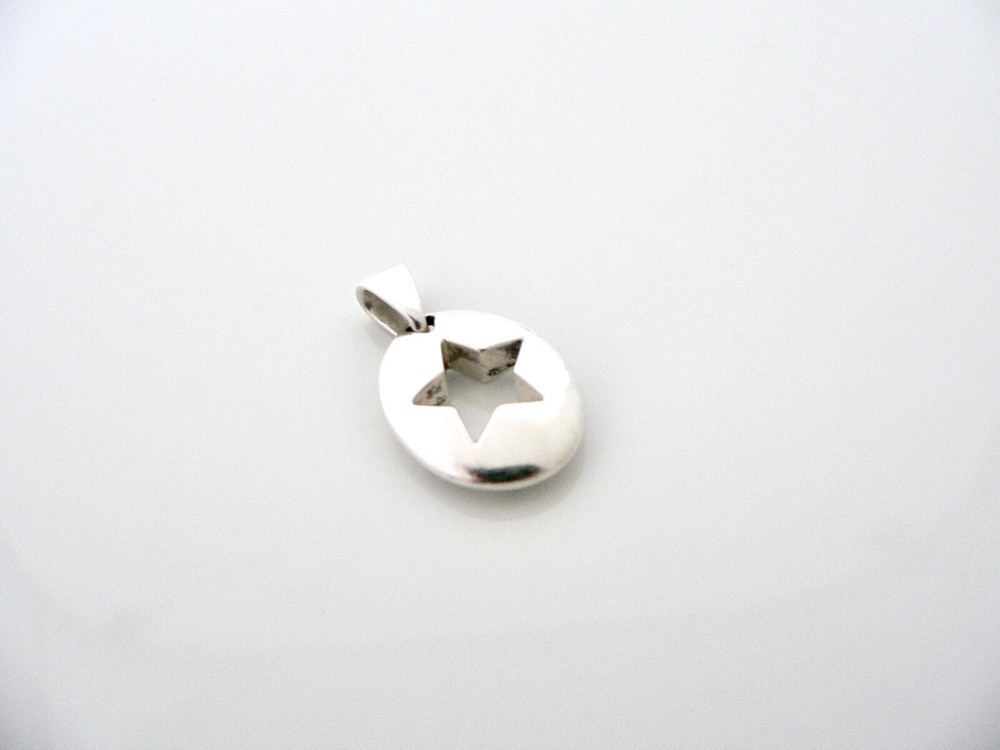Tiffany & Co Star Charm Pendant Silver Stencil Cut Out Gift Love 4 Necklace T Co