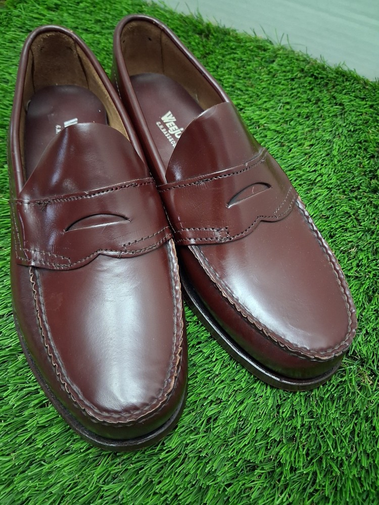 Weejuns GH Bass Mens Loafers Size 7.5 EEE Burgundy Leather Penny Loafer