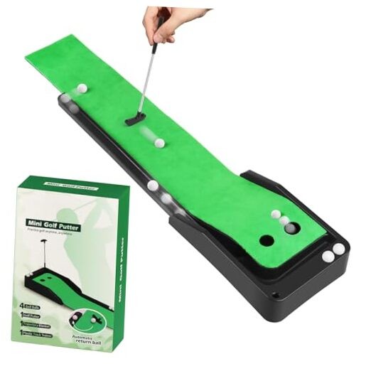 Mini Golf Set with Clubs for Desktop Tabletop Fun Gift