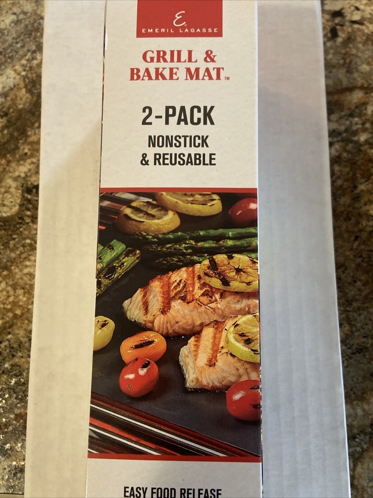 Emeril Lagasse Grill & Bake Mat 2 Pack Reusable Non Stick Fast Free Shipping