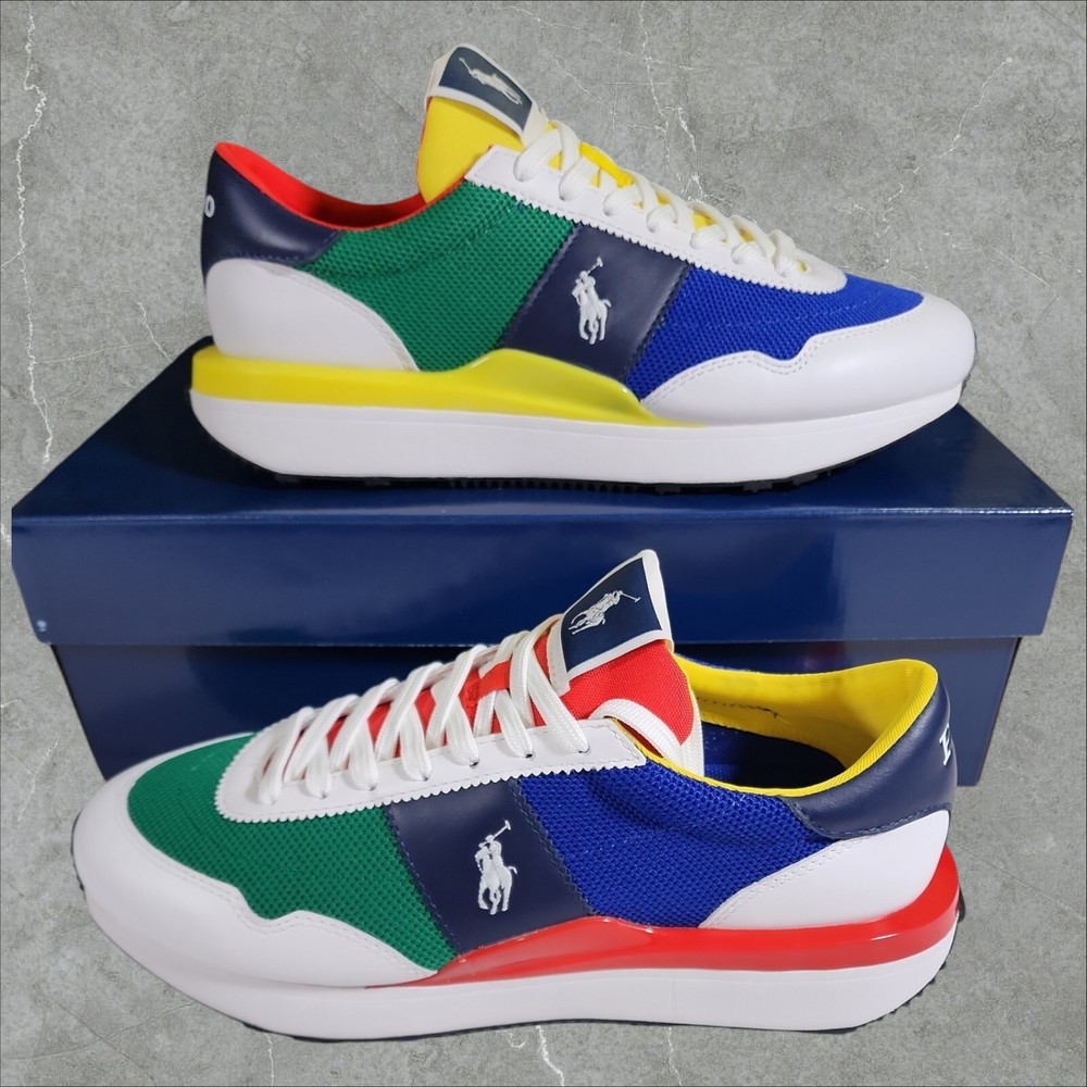 Polo Ralph Lauren Multi Colorblock Train 89 Suede/Nylon Sneaker Shoe Mens 11 D