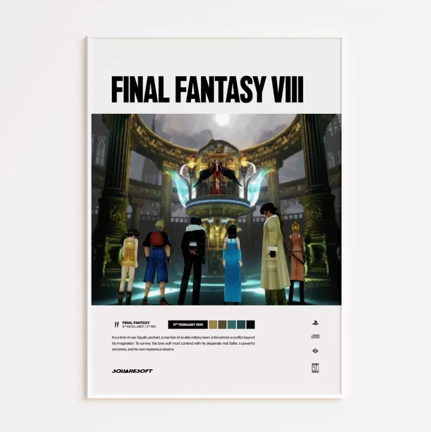 Final Fantasy VIII (1999) Video Game Art Poster / Print