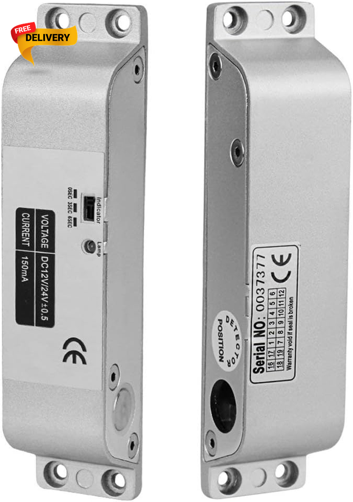 LIBO 12V Electric Drop Bolt Lock Fail Safe NC Mode Secure Electronic Door Lock