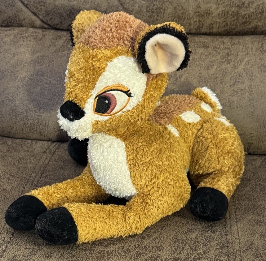 Disney Store Bambi Plush Deer Stuffed Animal Lying Fawn Brown Classic Character