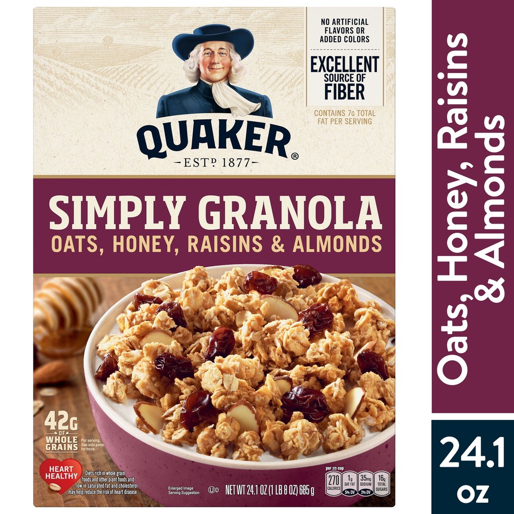 Simply Granola Breakfast Cereal, Oats Honey Raisins & Almonds, 24.1 oz Box