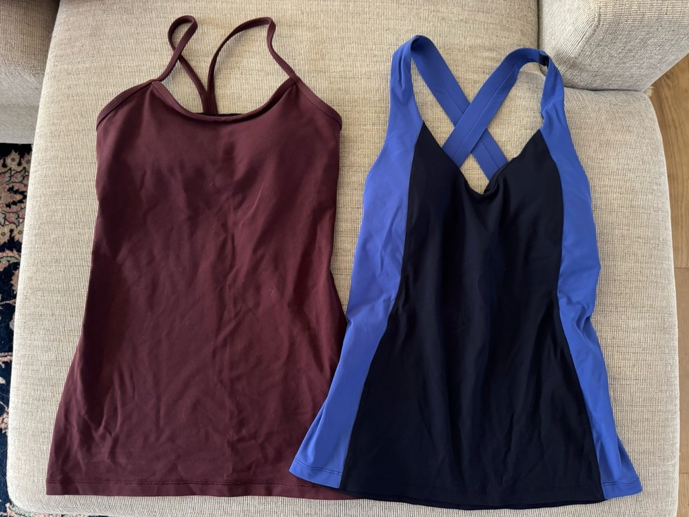Lululemon Lot 2 -Long Breath 2-In-1 Tank Women's Light Support Active, Y Top SM