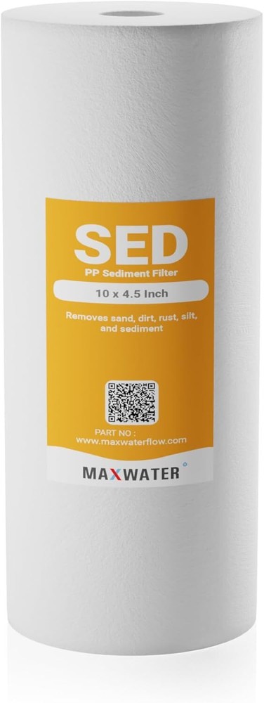 Max Water 5 Micron 10 inch x 4.5 inch Whole House Melt-Blown Polypropylene Water