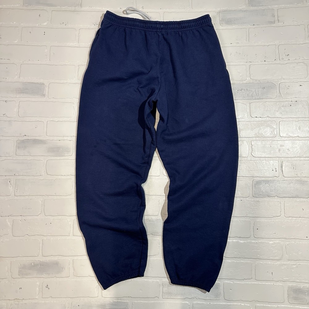 Vintage 90s Fruit Of The Loom Heavyweight Blue Sweatpants Size Large Active Wear