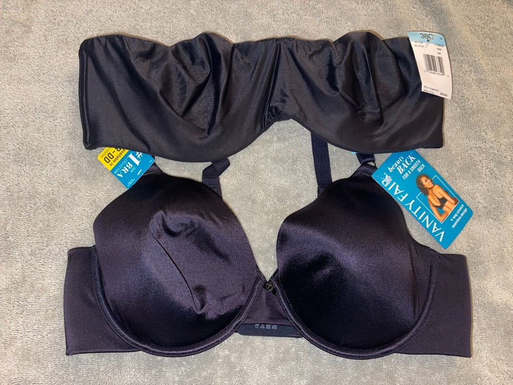 Bali & Vanity Fair Black Lined Bras NWT New Without Tags Pair  