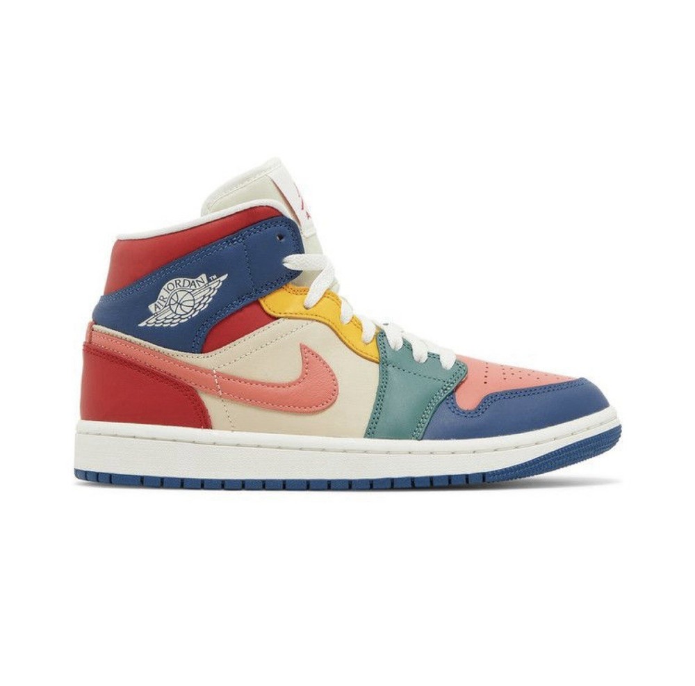 NEW Jordan 1 Mid SE Multi Color Beach Blue Red Retro RARE DN3738-400 Size 8.5 12