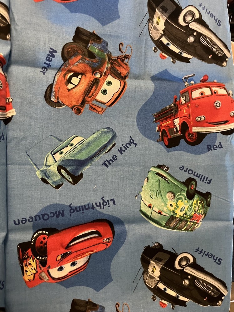 Disney Pixar CARS Cotton Fabric Remnant 22x38 for Crafts & Quilts