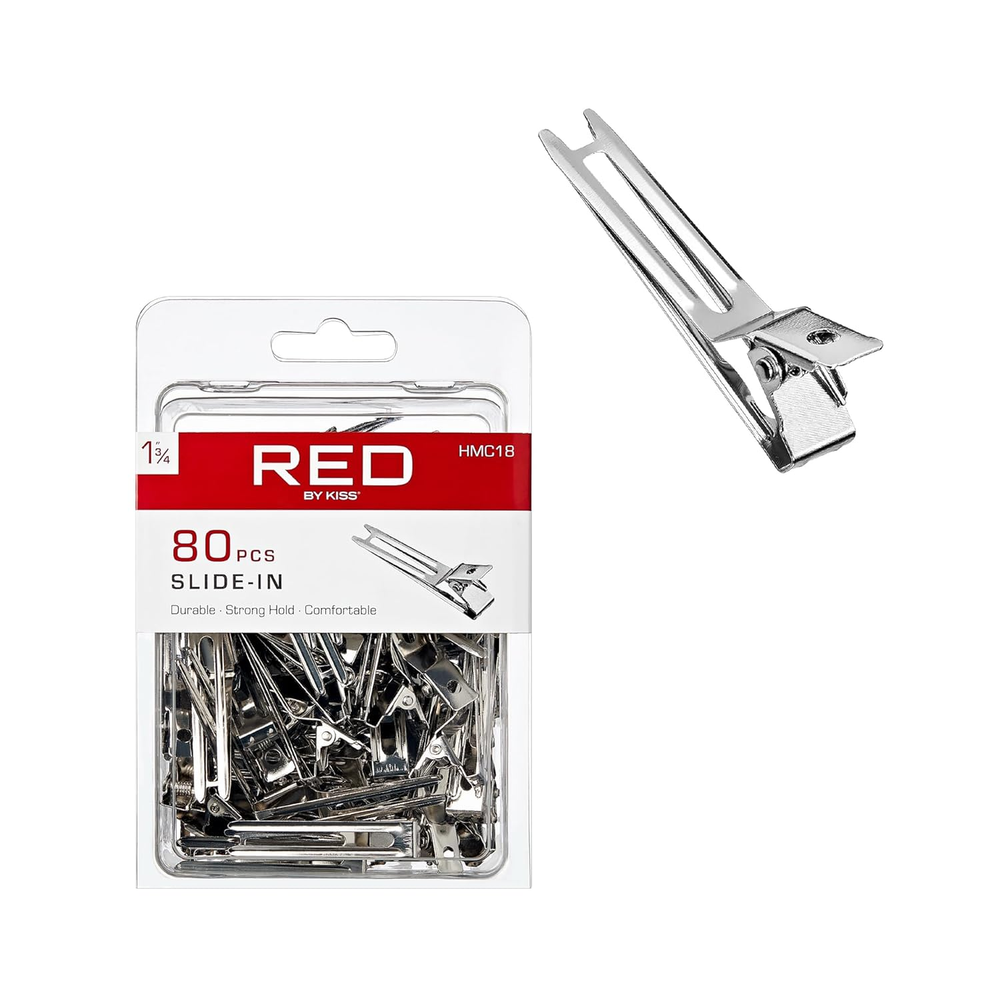 RED by Kiss 80-Piece 1.75 Inch Metal Hair Clips for Curl Setting and Styling