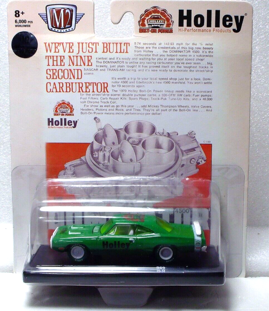 M2 Machines Green/White Chase Holley 1970 Dodge Super Bee 440 1:64 Diecast