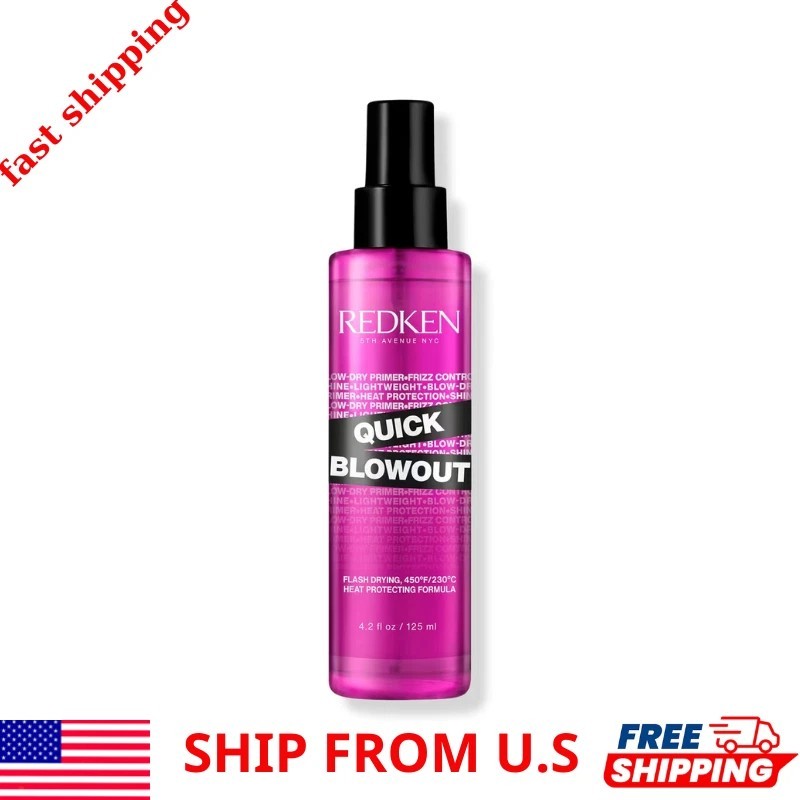 REDKEN Quick Blowout Heat Protectant Blowdry Spray 4.2 oz for Frizz-Free Shine