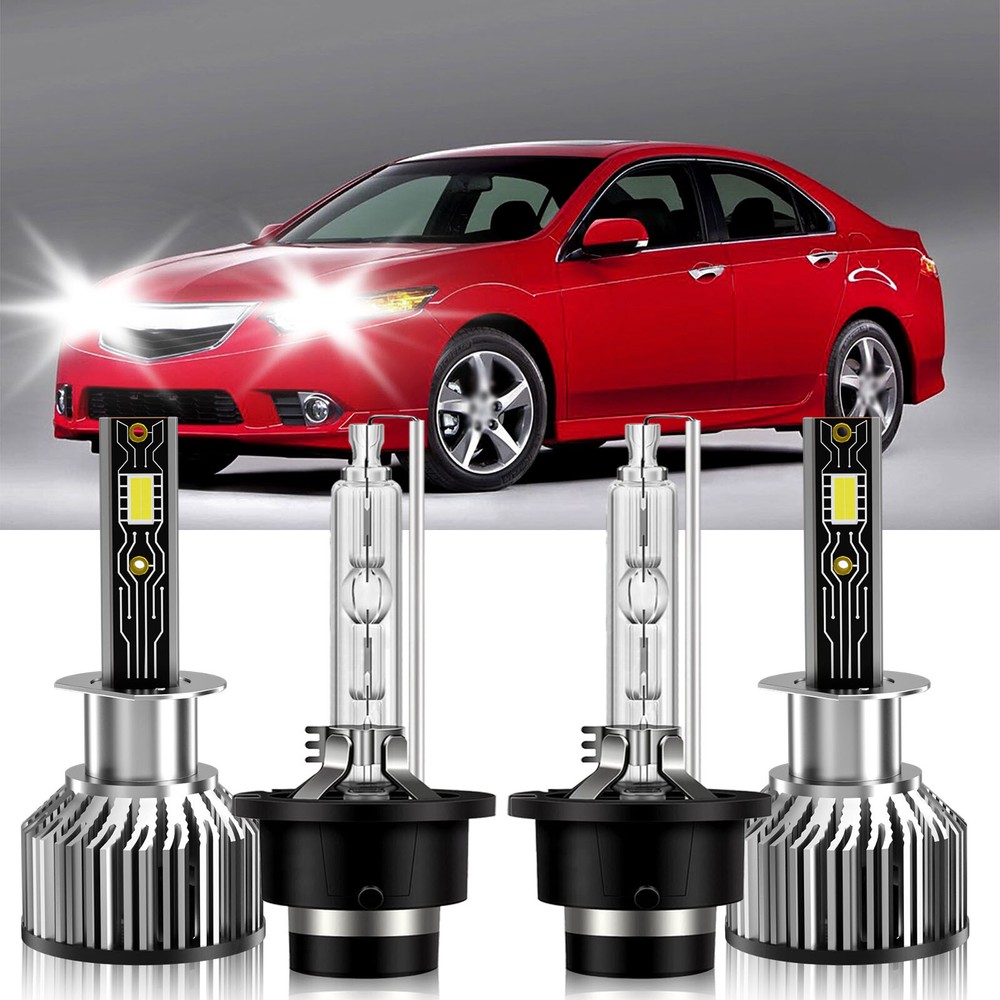 For Acura TSX 2004-2008 H1 D2S LED HID Headlight Bulb High Low Beam Bright 6500K