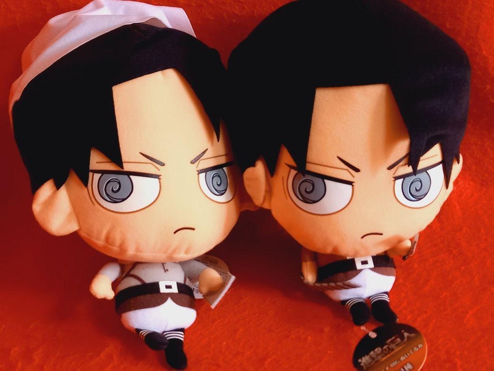 Attack on Titan Levi Plush Toy Lot of 2 Size 29cm Cleaning Fukuya Anime Tagged