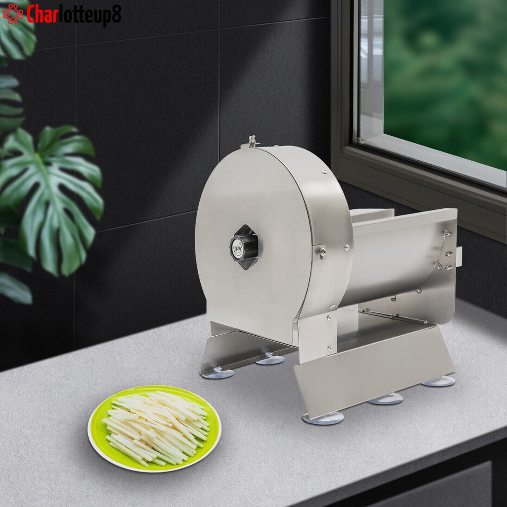 110V Commercial Stainless Steel Vegetable Slicer for Potato Fruit Chopping