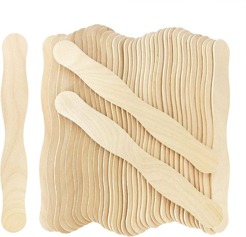 KTOJOY 100 Pcs Wooden Fan Handles 8 inch, Jumbo Craft Sticks for Wedding Prog...