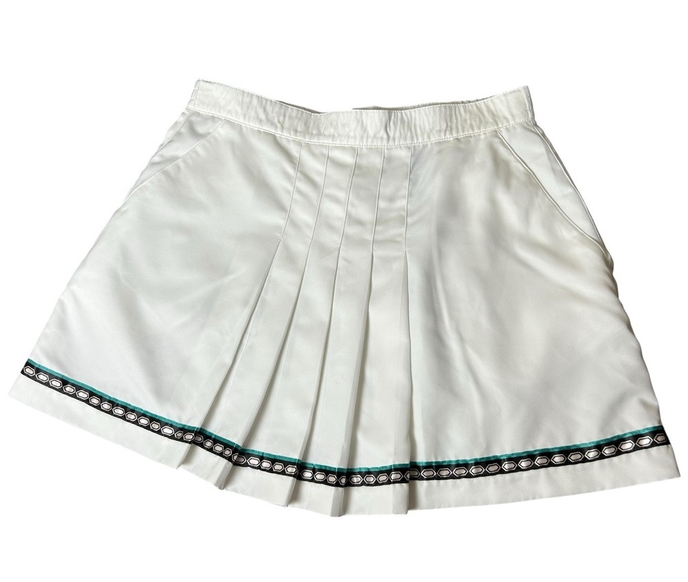 Vintage TAIL Tennis Pleated Skirt Size 14 White Golf Athleisure Made in USA