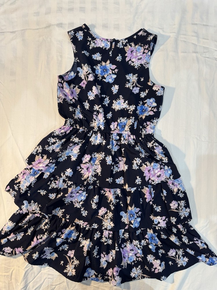 Little Girls, Navy Blue Multicolor Size 16 Dress