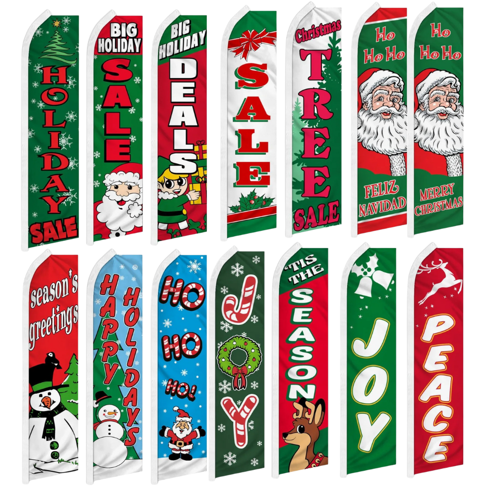 Christmas Big Holiday Sale Fluttering Advertising Banner Flags  -image