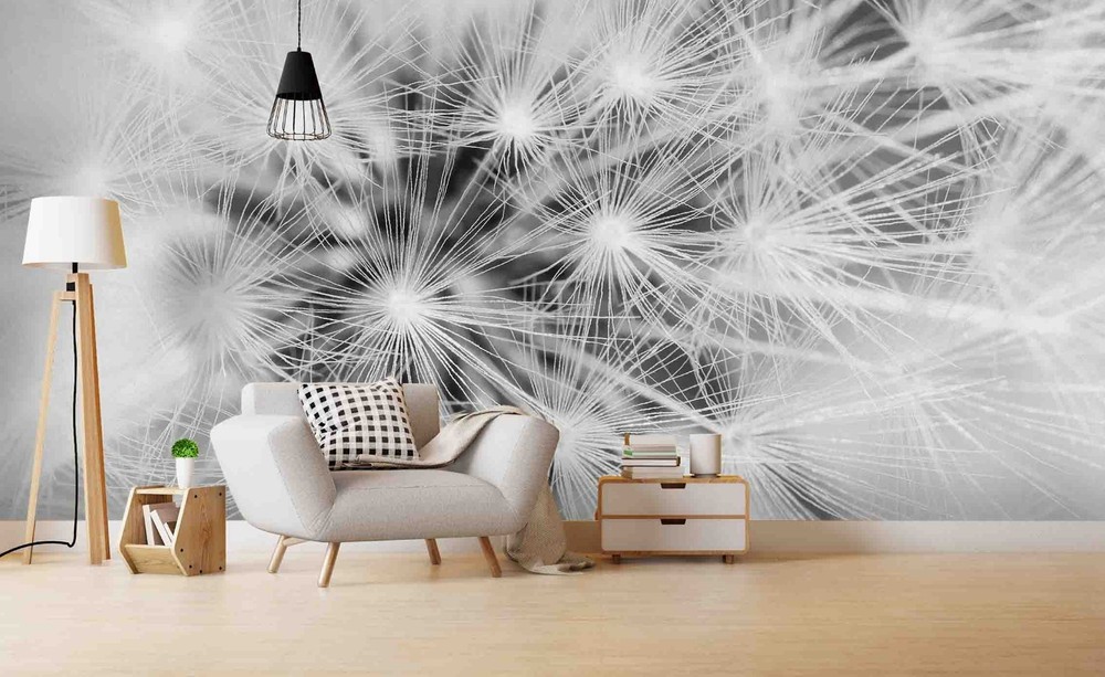 3D Dandelion Seed Close-up Wall Murals Wallpaper Murals Wall Sticker