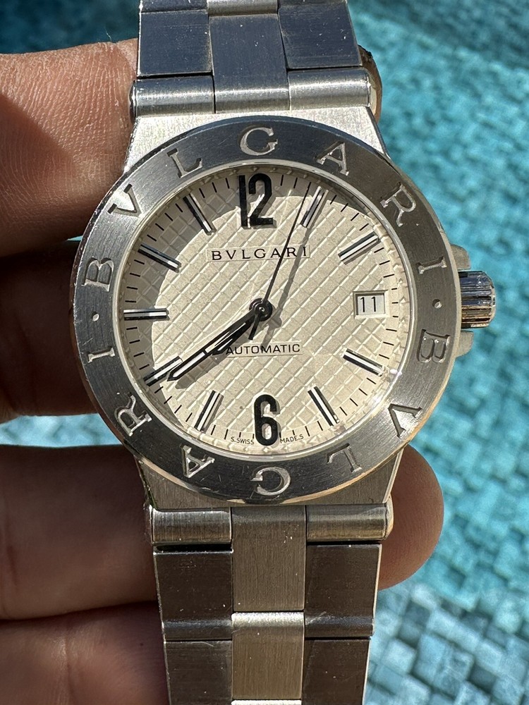 BVLGARI Men s Watch Diagono DG35S Ivory Dial Automatic retail U$5650,00 look!