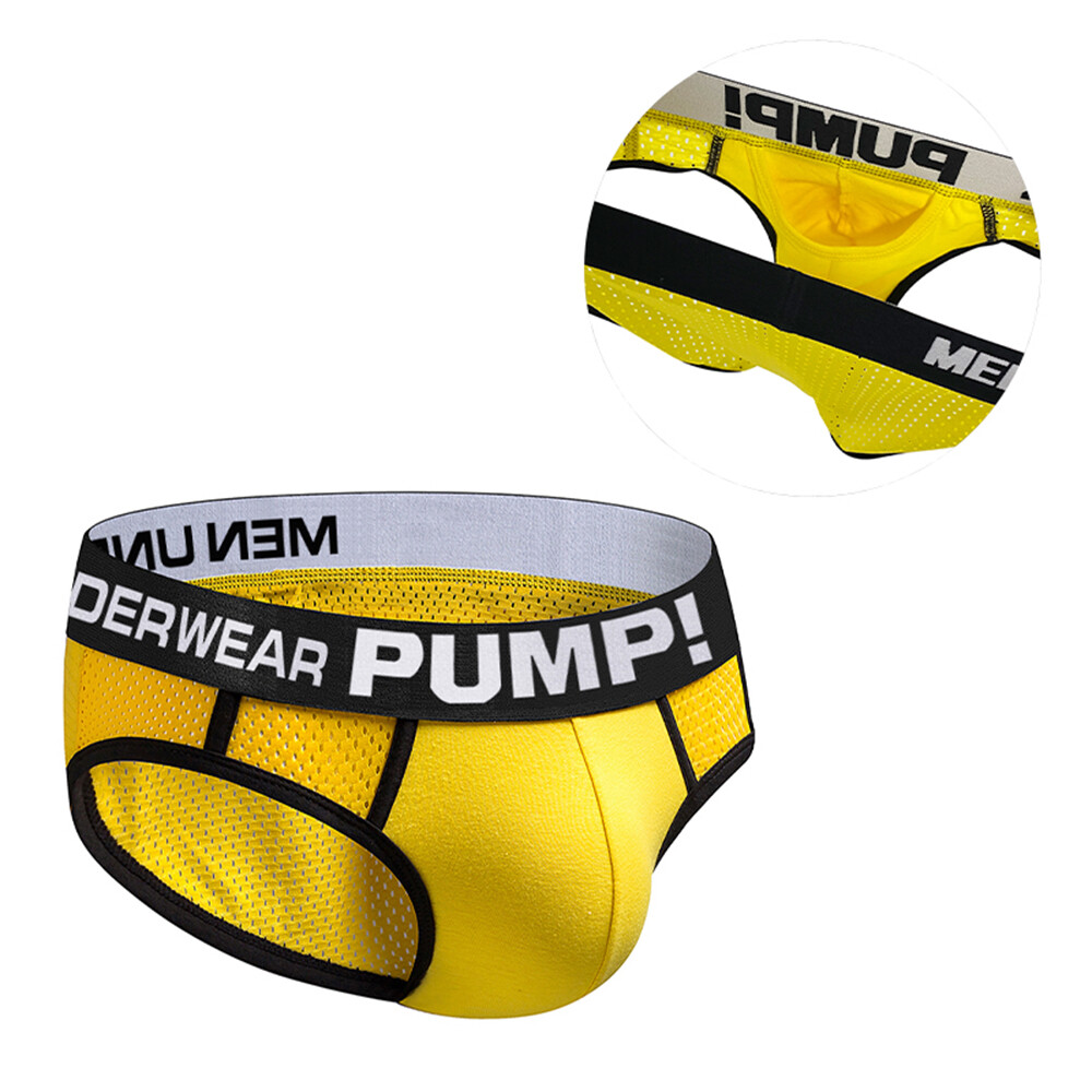 Yellow Men's Underwear Male Modal Bikini Waistband U convex Pouch Knickers XXL
