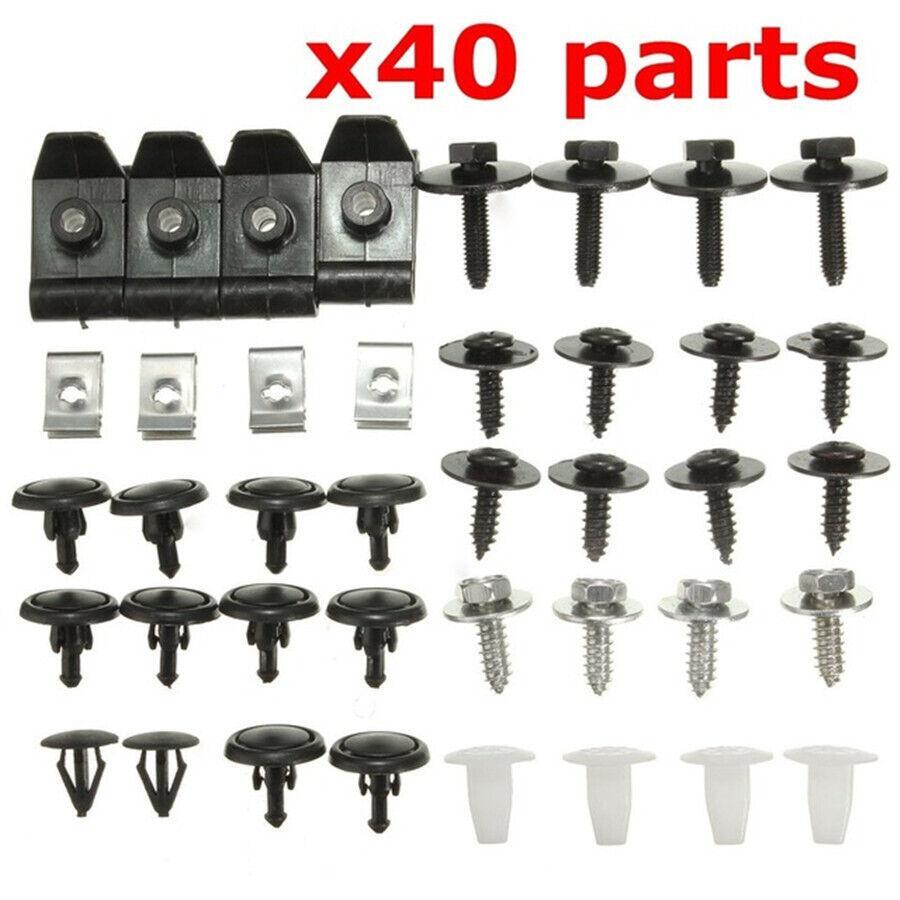 40x Fastener Clips Trim Splash Guard Screw Rivet For Car Engine Undertray Fender