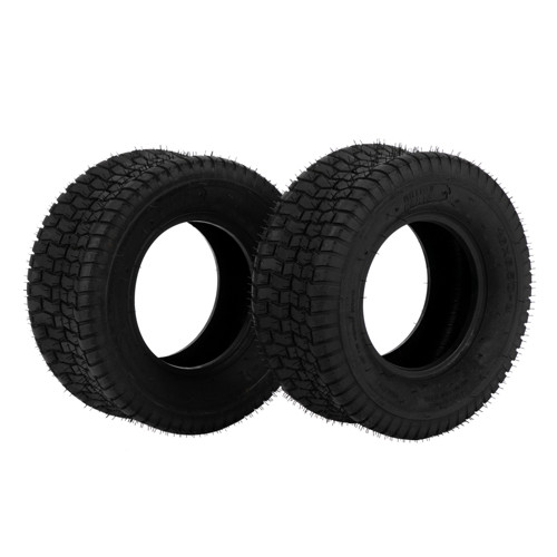 Set of 2 16x6.50-8 Tubeless Black Rubber Lawn Mower Turf Tires