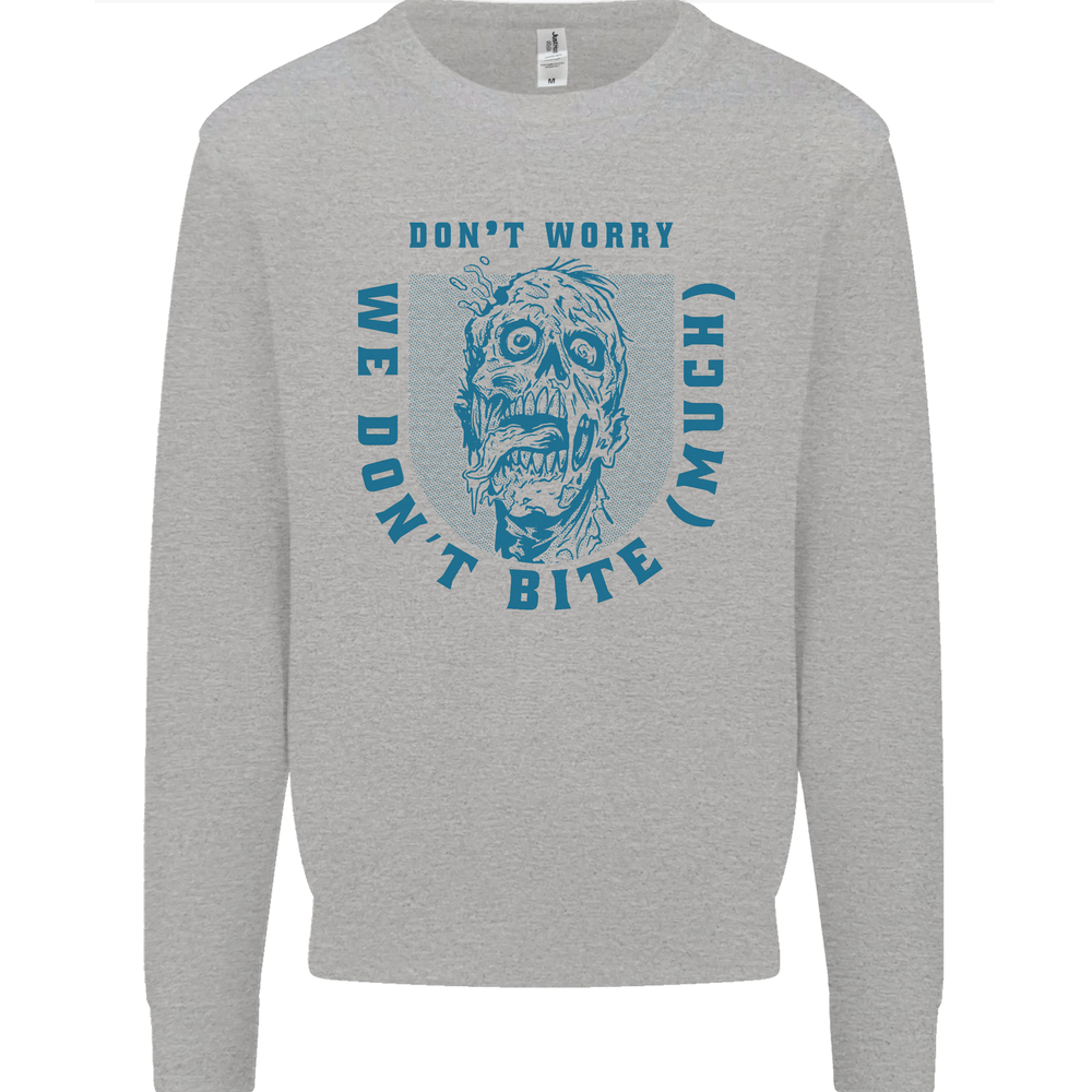 Funny Halloween Zombie We Dont Bite Much Mens Sweatshirt Jumper