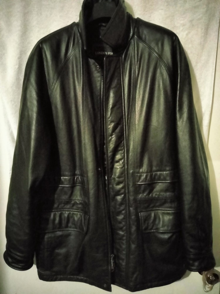 Stylish Medium London Fog Genuine Leather Jacket for Men and Women