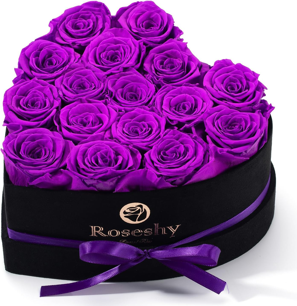 Mothers Day Flowers Roses Gifts for Mom,16Pcs Forever Preserved Roses in Heart S-image
