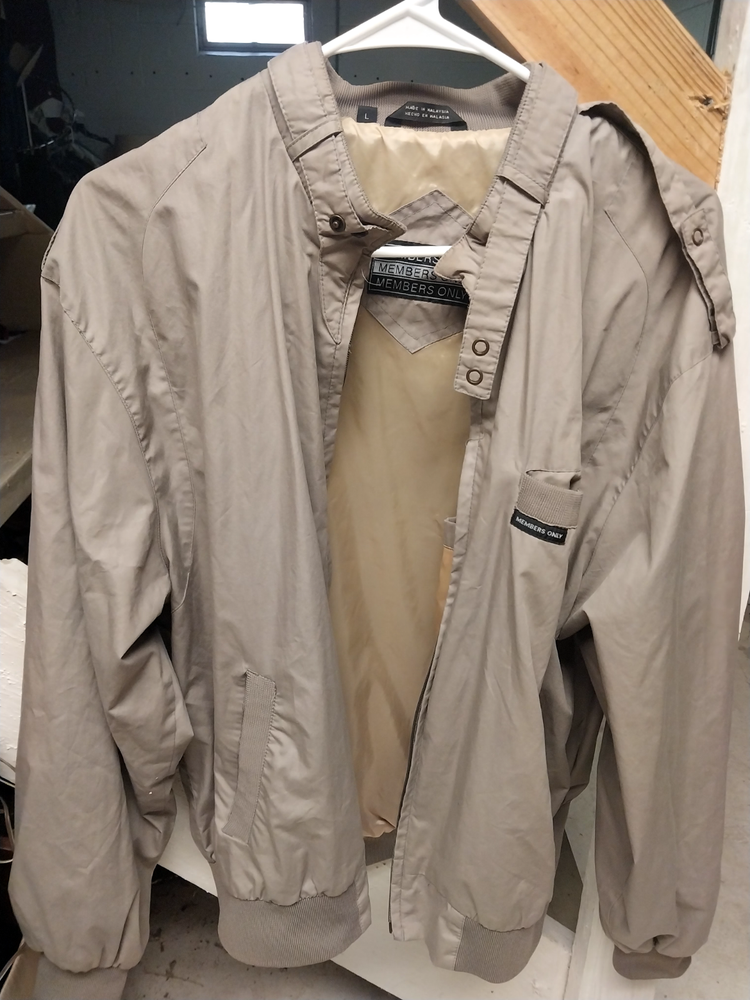 MEMBERS ONLY Khaki Tan Classic Racer Jacket in Size Large-image