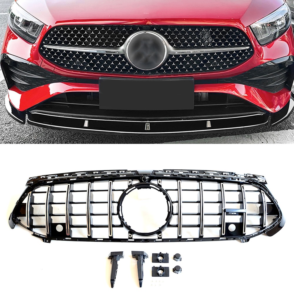 Car Front Bumper Grille For Benz A Class W177 A180 A200 A35 2023-2024 Silver