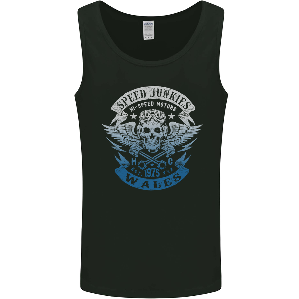 Wales Speed Junkies Biker Motorcycle Mens Vest Tank Top