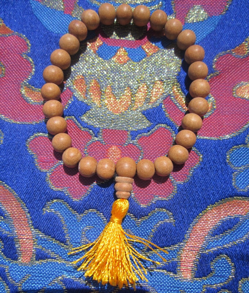 USA Seller LARGER Tibetan Buddhist Traditional 27 Bead Sandalwood 8mm Wrist Mala