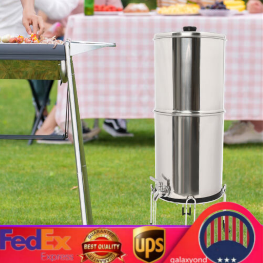 2.25 Gallon Gravity-fed Water Filter System Fiber Filters Washable US 20.07*8.85