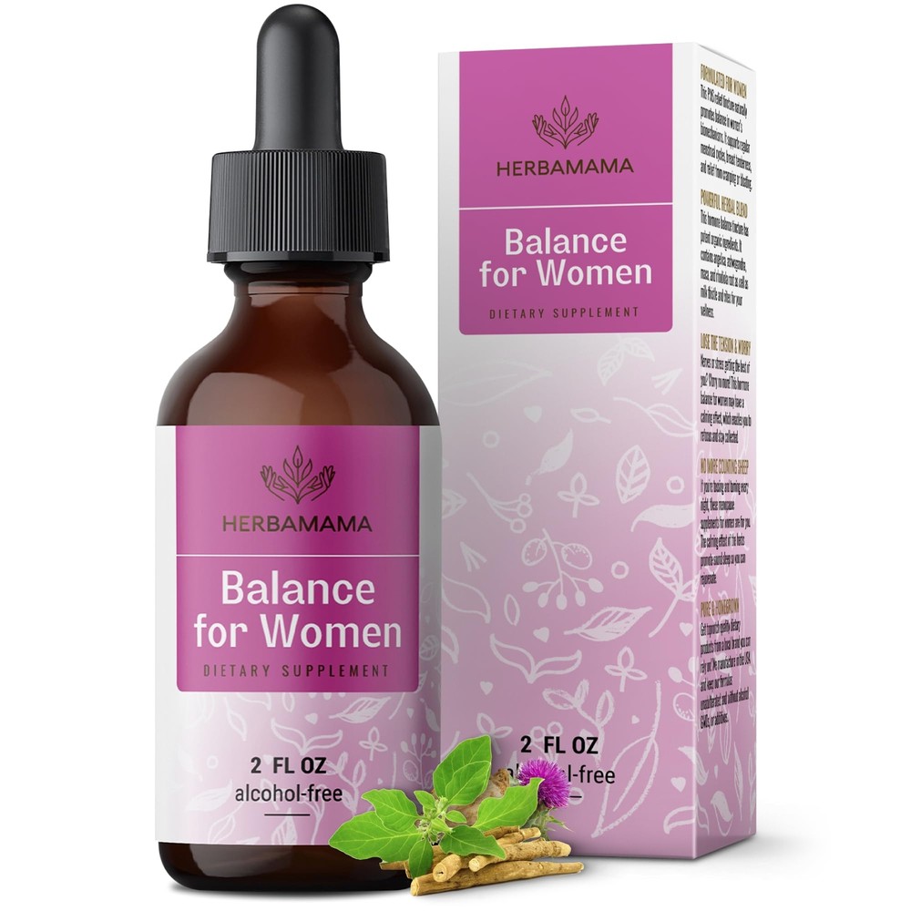 Balance for Women Drops - Milk Thistle, Vitex Berry, Angelica, Maca Root & As...