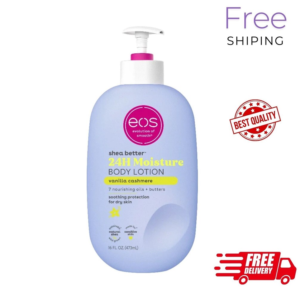 EOS Shea Better Hydrating Body Lotion Vanilla Cashmere Scent 16 oz  