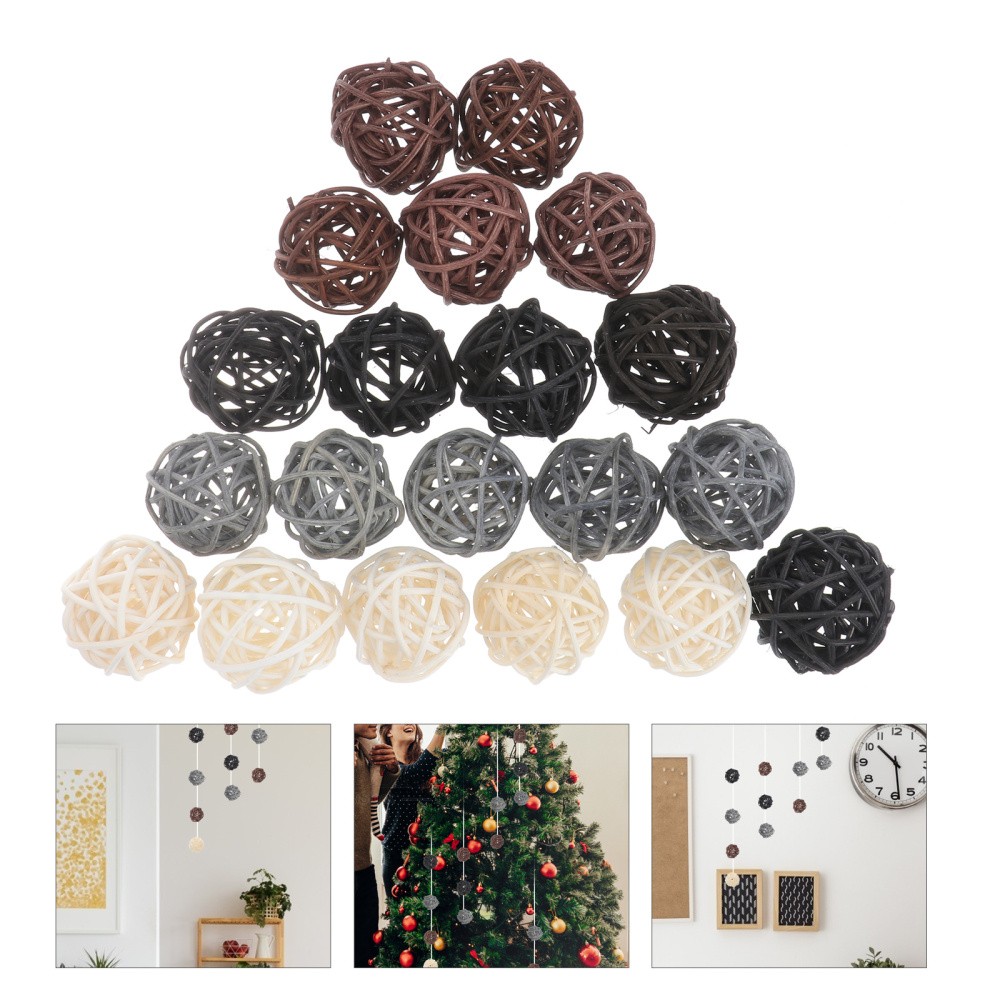 20 Christmas Ball Ornaments - Hanging Decor Pendants Set