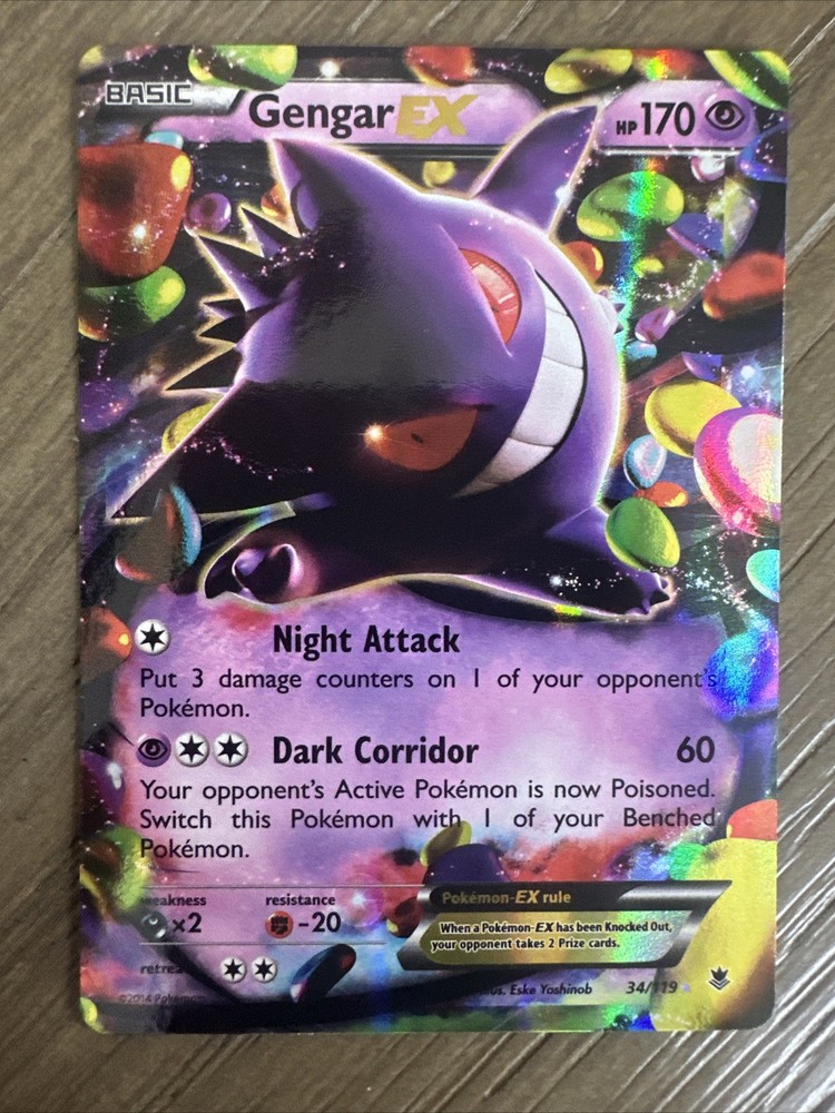 Gengar EX Holo 34/119 XY Phantom Forces Pokemon Card