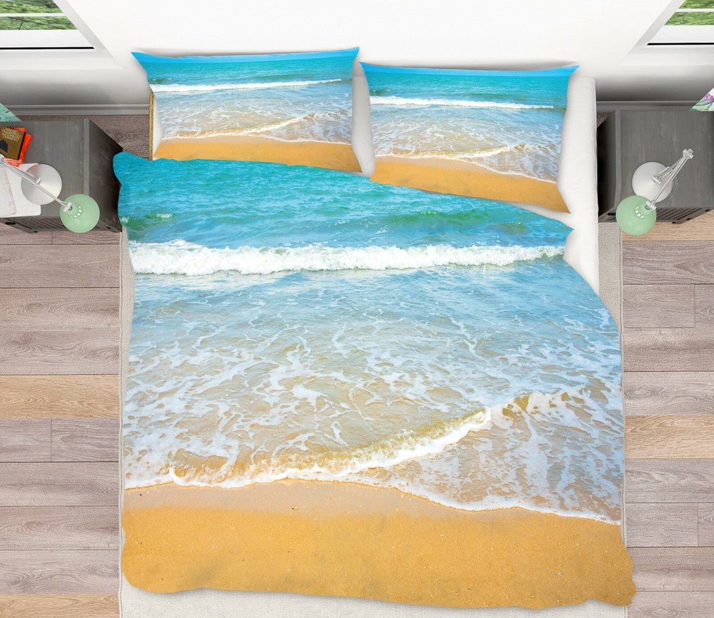 3D Ocean Beach ZHUA71 Bed Pillowcases Quilt Duvet Cover Set Queen King Amy