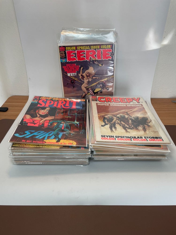 Eerie Creepy The Spirit Vampirella Magazine Warren Publishing Lot  59 Magazines