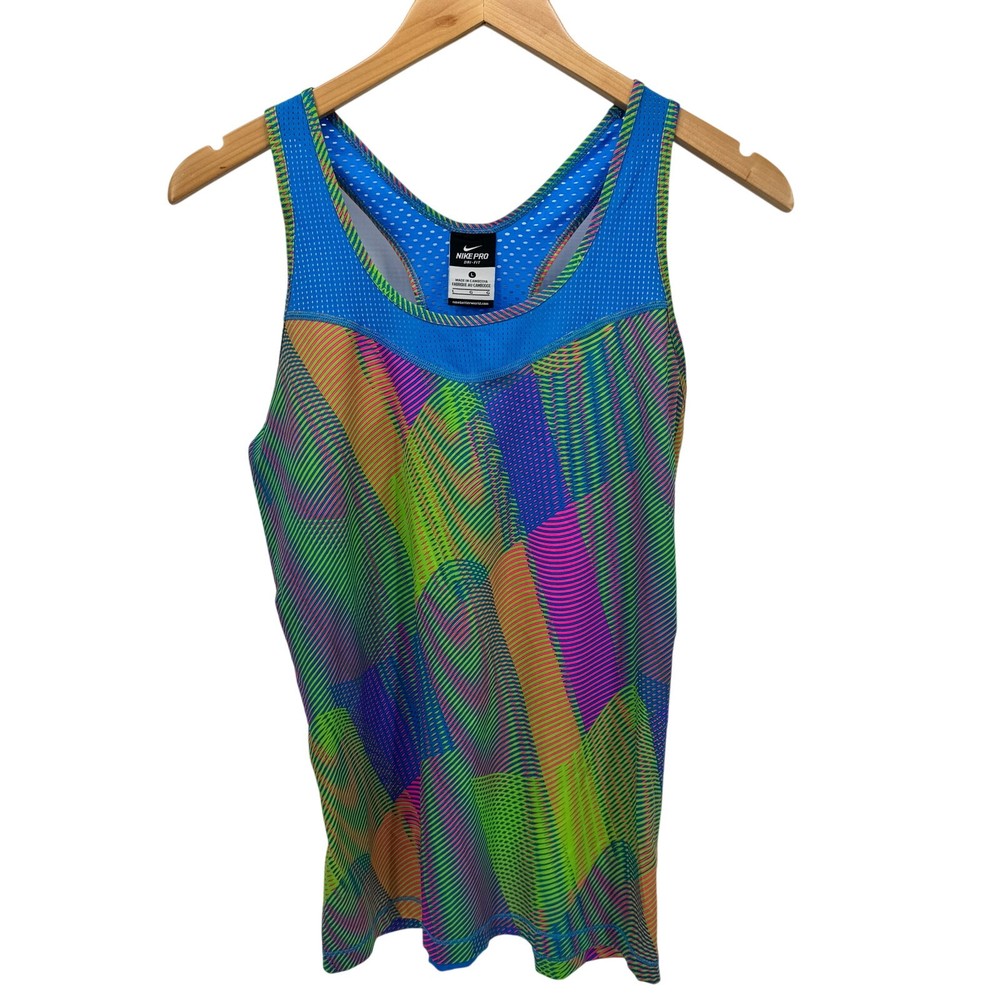 Nike Pro Tank Top Womens Large Dri Fit Hypercool Racerback Activewear Multicolor